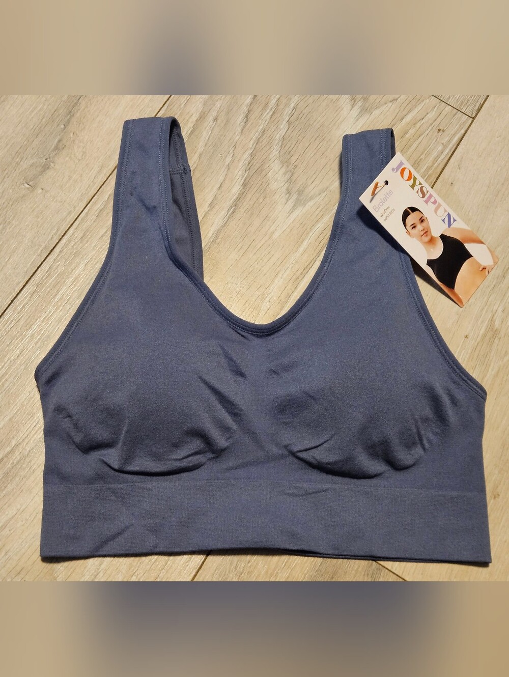 Joyspun Wirefree Seamless Bralette Size Large - Steel Blue NWT